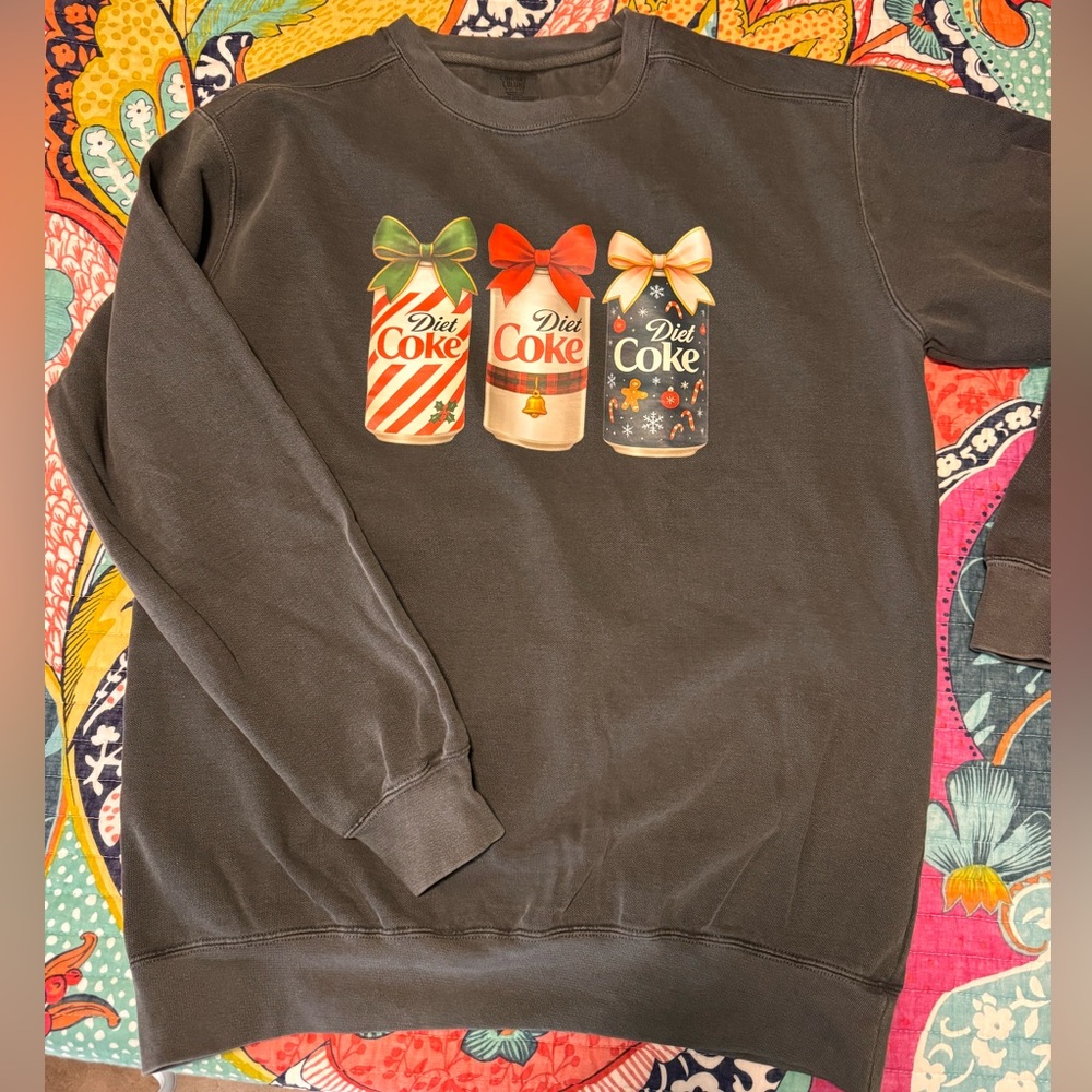 Comfort Colors Diet Coke Graphic Christmas Sweatshirt